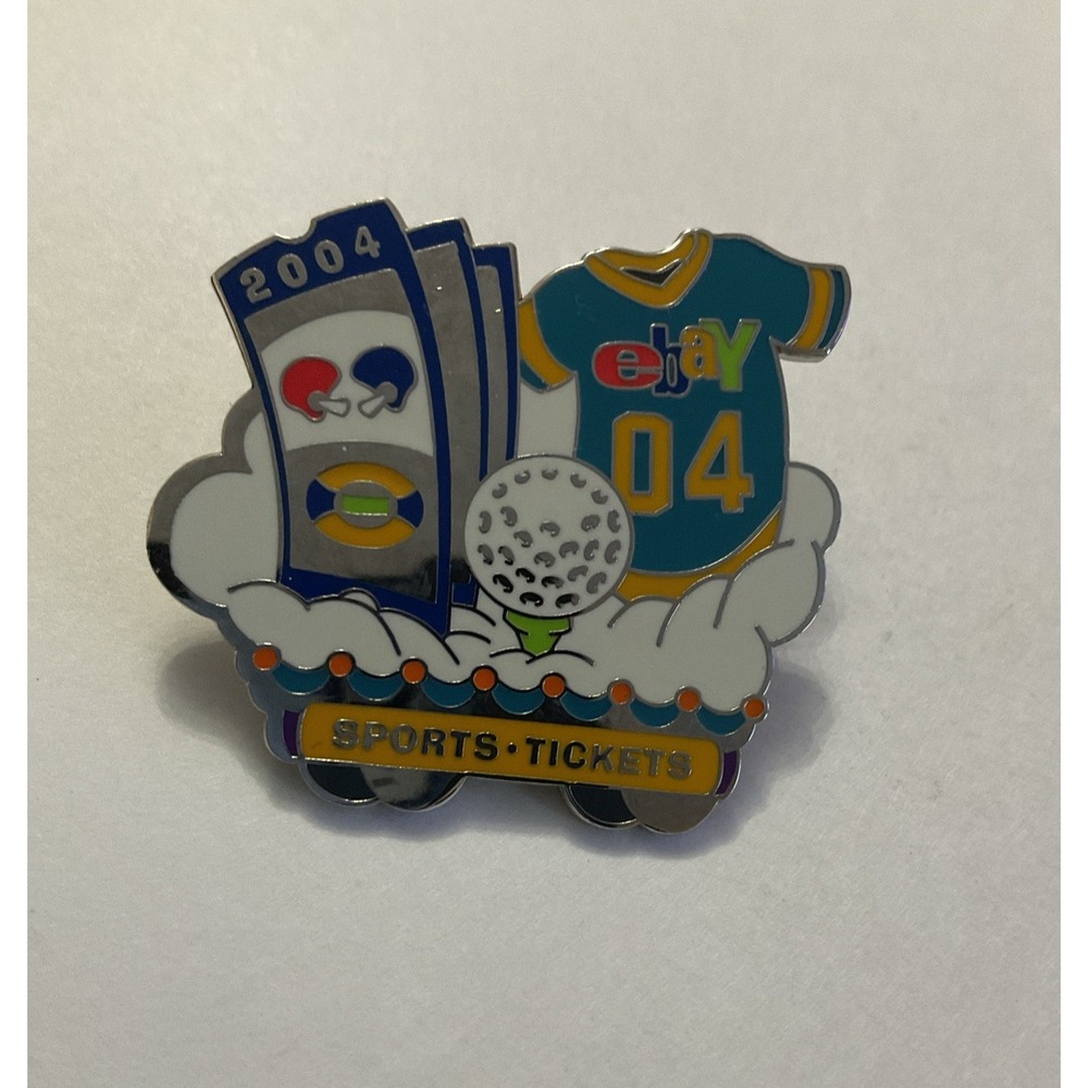eBay Live 2004 Sports Tickets Golf Football Jersey Vintage Enamel Lapel Pin